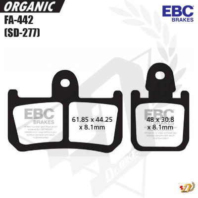 ผ้าเบรค EBC FA442 สำหรับ YZF-R1 (07-14) (F)