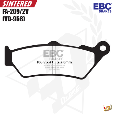 ผ้าเบรค EBC FA209/2V สำหรับ R1250GS