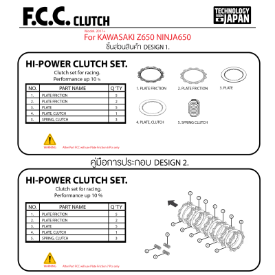 CLUTCH KIT FCC For KAWASAKI Z650 NINJA650 2017+