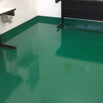 บริษัท โอ เอ โน (ประเทศไทย) จำกัด นิคมฯบางปู จ.สมุทรปราการ พื้น EPOXY SELF-LEVELING หนา 3 มม. พื้นที่ 2500 ตรม.