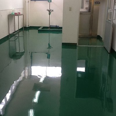 บริษัท โอ เอ โน (ประเทศไทย) จำกัด นิคมฯบางปู จ.สมุทรปราการ พื้น EPOXY SELF-LEVELING หนา 3 มม. พื้นที่ 2500 ตรม.