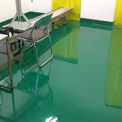 บริษัท โอ เอ โน (ประเทศไทย) จำกัด นิคมฯบางปู จ.สมุทรปราการ พื้น EPOXY SELF-LEVELING หนา 3 มม. พื้นที่ 2500 ตรม.