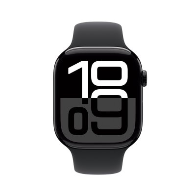 AP014 Apple Watch Series 10 GPS 46mm Jet Black Aluminium Case with Black Sport Band - S/M