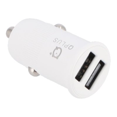 PA001 ที่ชาร์จแบตในรถ QPLUS 2 USB-A (3.1A) White