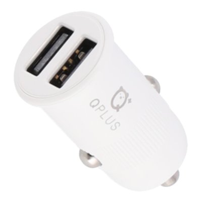 PA001 ที่ชาร์จแบตในรถ QPLUS 2 USB-A (3.1A) White