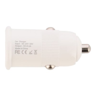 PA001 ที่ชาร์จแบตในรถ QPLUS 2 USB-A (3.1A) White