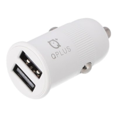 PA001 ที่ชาร์จแบตในรถ QPLUS 2 USB-A (3.1A) White