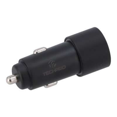 PA002 ที่ชาร์จแบตในรถ TECHPRO 4.8A Dual-port 2 USB-A Colorful LED Light - Black