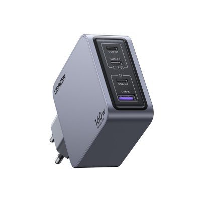 PA013 อะแดปเตอร์ Ugreen Wall Charger 1 USB-A / 3 USB-C 160W ALU Gray (TISI)