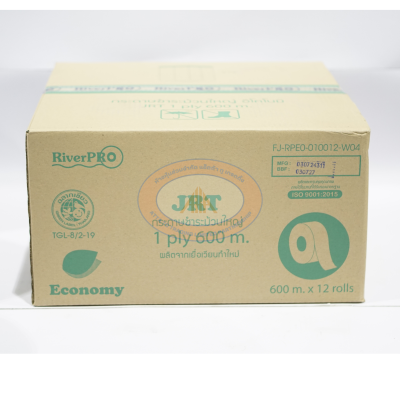 JRT 1 ชั้นริเวอร์โปร์ อีโค่ 1 ชั้นไม่ปรุ(8.5cmx 600 mx12 ม้วน)