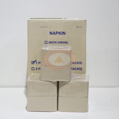 กระดาษเช็ดปาก Napkins 33x33 ซม. 1 ชั้น พับ 8 สีน้ำตาล (1x8ห่อx500แผ่น) รวม 4,000 แผ่น