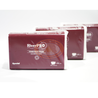 กระดาษเช็ดมือวี-โฟลด์ 2 ชั้น Riverpro(1x300x24)