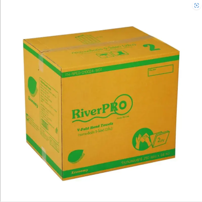 กระดาษเช็ดมือวี-โฟลด์ อีโคโนมี่ 2 ชั้น Riverpro(1x250x24)
