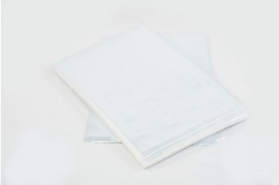 Straight cut bag, clear PE, blue pu Straight cut bag, clear PE, blue pu