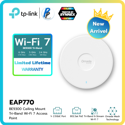 TP-Link Omada EAP770 BE9300 Tri-Band Access Point | Ultra-Fast 10G Port