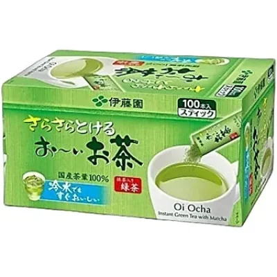 Itoen Oiocha Green Tea ผงชาเขียวญี่ปุ่น ชาเขียวสำเร็จรูป บรรจุ 100 ซอง/กล่อง