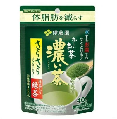 ITOEN ชาเขียวผงเข้มข้น อิโตเอน ชาเขียวญี่ปุ่น Itoen Instant Green Tea with Matcha 40 กรัม