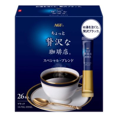 AGF กาแฟดำ พรีเมียม กาแฟสำเร็จรูป ไม่ผสมน้ำตาล บรรจุ 26 ซอง