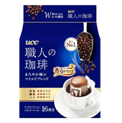 UCC Drip Coffee Blendy สูตร Mild Blend ห่อสีน้ำเงิน 16 bag. กาแฟดริปสำเร็จรูป
