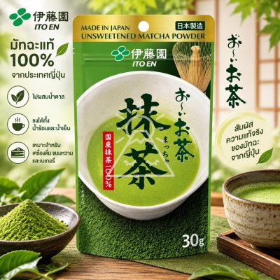 Itoen Uji Matcha Powder 30g ผงอุจิมัทฉะแท้จากประเทศญี่ปุ่น ชาเขียวเข้มข้น แบบผงละเอียด