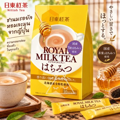 Royal Milk Tea Honey ชานม รสน้ำผึ้ง 10 ซอง