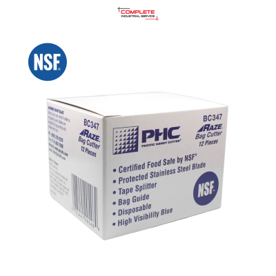 คัตเตอร์ตัดถุง NSF ใบมีดซ่อน รุ่น BC-347 สำหรับงานอาหาร ปลอดภัย ใช้แล้วทิ้ง