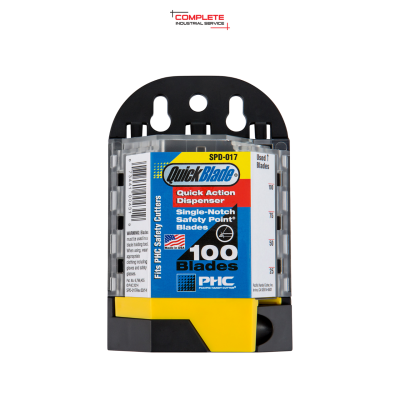 ใบมีดสามเหลี่ยมพร้อมกล่องจ่ายนิรภัย 100 ชิ้น สำหรับมีดนิรภัย | รุ่น SPD-017