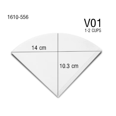 กระดาษกรองกาแฟดริป Koonan ทรงกรวยแหลม สีขาว สำหรับถ้วยกรอง 1-2 คัพ