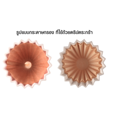 ถ้วยดริปเซรามิก พร้อมฐานไม้ สไตล์ญี่ปุ่น 2-4 คัพ