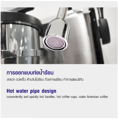 MILESTO เครื่องชงกาแฟ EM30A กึ่งอัตโนมัติ หม้อต้มคู่-PID โรตารี่ 1 หัวชง