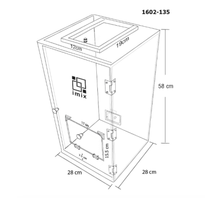 กล่องเก็บเสียง IMIX ฝาเปิดด้านบน-ฝาสไลด์เปิด 28x28x58cm