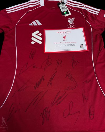 เสื้อ Liverpool Official Signed Champions 25/26 Squad Signed (Club COA)