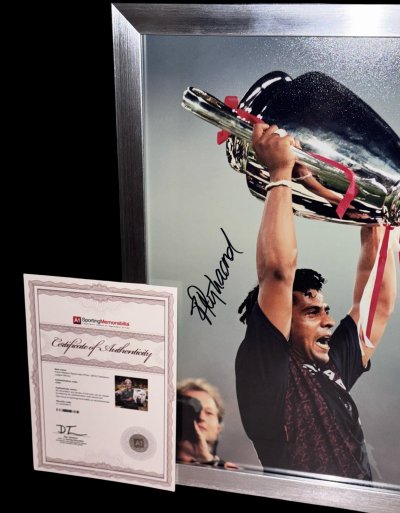โปสเตอร์  Frank Rijkaard UCL Winner เข้ากรอบ พร้อมลายเซ็นสด
