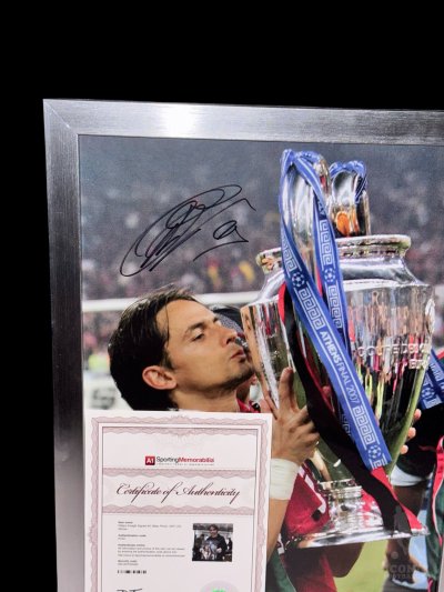 โปสเตอร์  Filippo Inzaghi UCL Winner เข้ากรอบ พร้อมลายเซ็นสด
