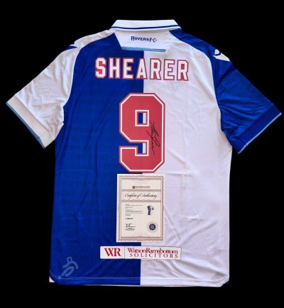 เสื้อ Blackburn Rovers Official พร้อมลายเซ็นสด Alan Shearer