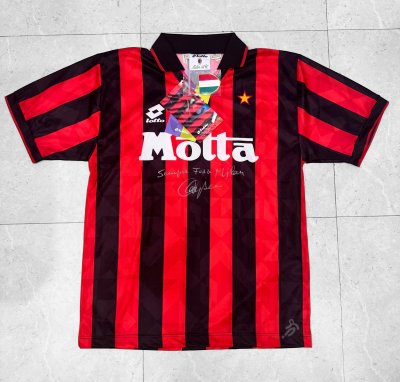 เสื้อ AC Milan Official Original Lotto 1993/1994 Signed "Franco Baresi"