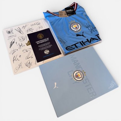 เสื้อ Manchester City 22/23 พร้อมลายเซ็นสดจาก นักเตะตัวหลัก 14 คน