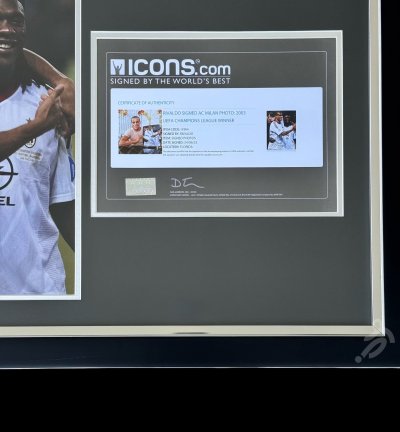 โปสเตอร์ Rivaldo UCL Winner เข้ากรอบ ใบเซอร์ พร้อมลายเซ็นสด