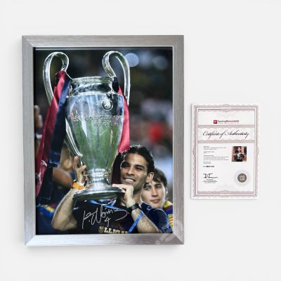 โปสเตอร์ Rafael Márquez ลายเซ็นสด UEFA Champions League Winner 2009