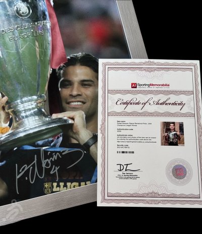 โปสเตอร์ Rafael Márquez ลายเซ็นสด UEFA Champions League Winner 2009