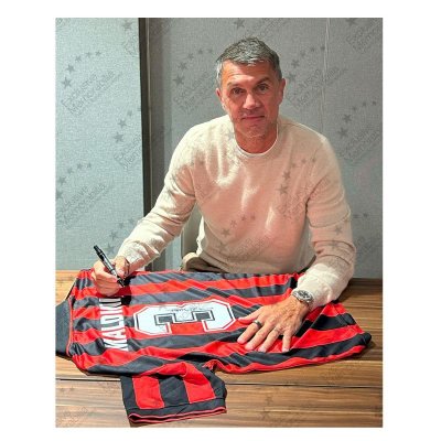 เสื้อ AC Milan Retro พร้อม ลายเซ็นสด Baresi+Maldini เข้ากรอบคู่