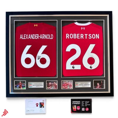 เสื้อ Liverpool 19/20+25/26 พร้อม ลายเซ็นสด TAA+Robertson เข้ากรอบคู่