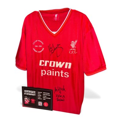 เสื้อ Liverpool Retro Signed Kenny Dalglish & Ian Rush พร้อมข้อความพิเศษ "YNWA Thailand"