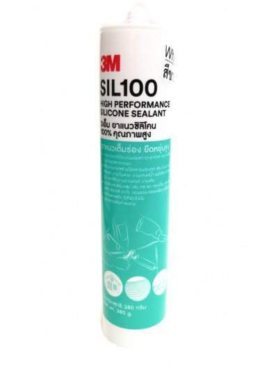 กาวซิลิโคน 100% สำหรับอุดรอยต่อ สีขาว,ดำ,ใส SIL 100 3M