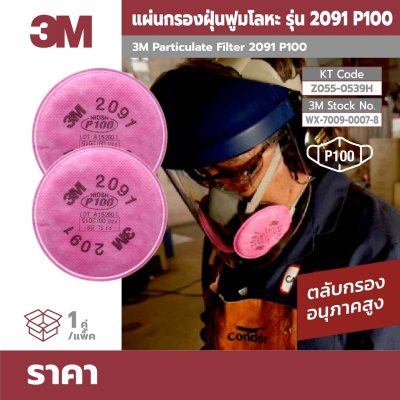 ตลับกรองฝุ่นอนุภาคประสิทธิภาพสูง 3M รุ่น 2091