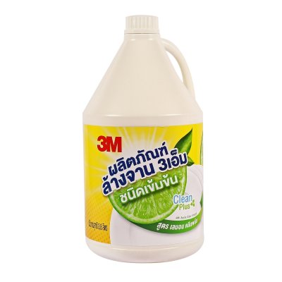 น้ำยาล้างจาน คลีนพลัส 3M สูตรเลมอน เข้มข้น ขนาด 3.8 ลิตร