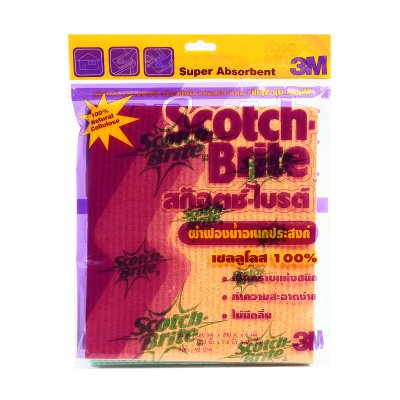 ผ้าฟองน้ำอเนกประสงค์ 3M รุ่น Z052-0468 (7x7.8x0.2 นิ้ว, 4 ชิ้น/แพ็ค)