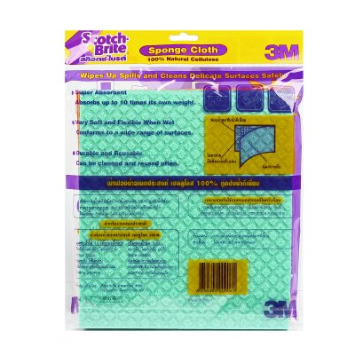 ผ้าฟองน้ำอเนกประสงค์ 3M รุ่น Z052-0468 (7x7.8x0.2 นิ้ว, 4 ชิ้น/แพ็ค)