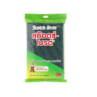 สก๊อตช์ไบรต์ 3M รุ่น 7496 สีเขียว ขนาด 6X9 นิ้ว (2PCS/PAC)