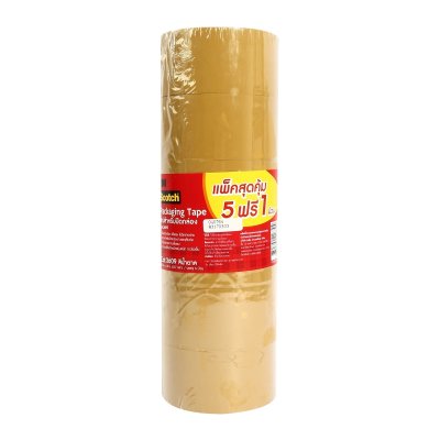 เทปปิดกล่อง OPP 48 มม.X40 ม. 3M รุ่น NO.3609 (สีชา/สีใส) แพ็ค 5 แถม 1